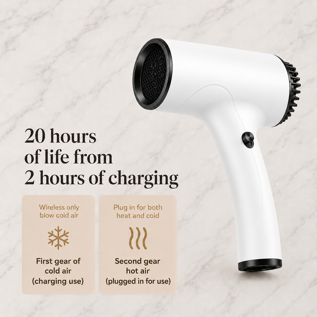 AeroFlow™ Go| Portable Ionic Hair Dryer