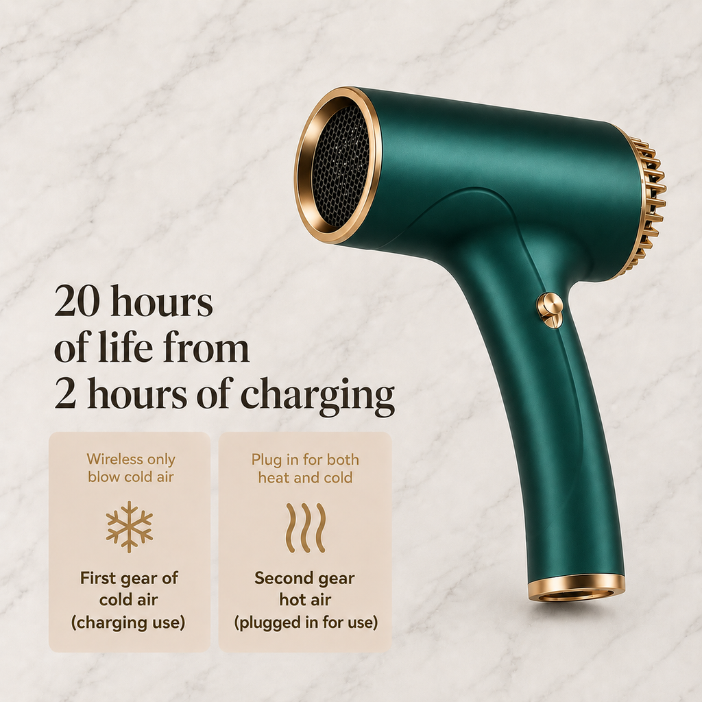 AeroFlow™ Go| Portable Ionic Hair Dryer
