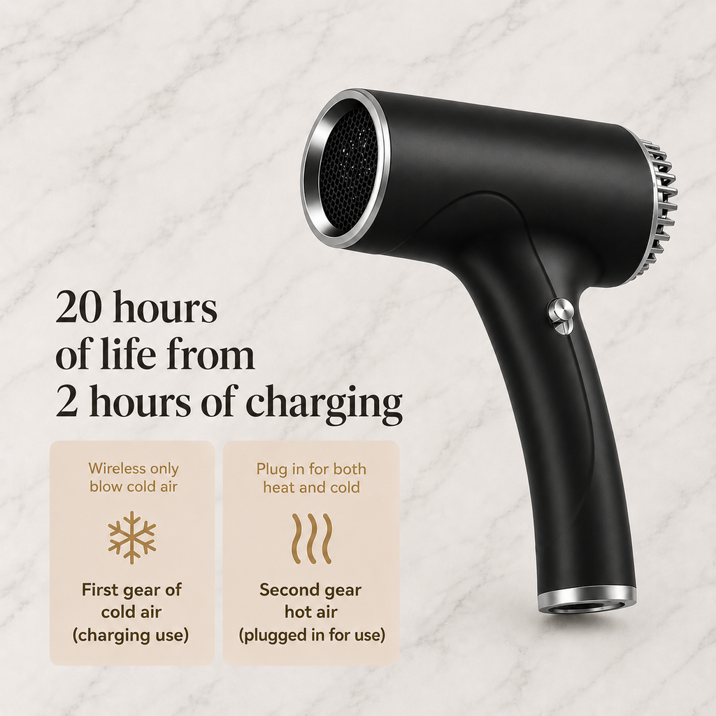 AeroFlow™ Go| Portable Ionic Hair Dryer