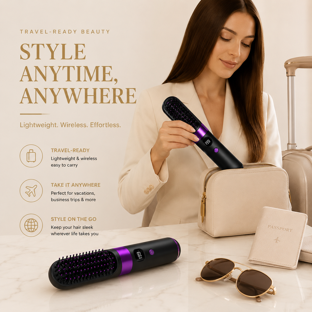 Straelia™ Go | Cordless Hair Straightening Brush