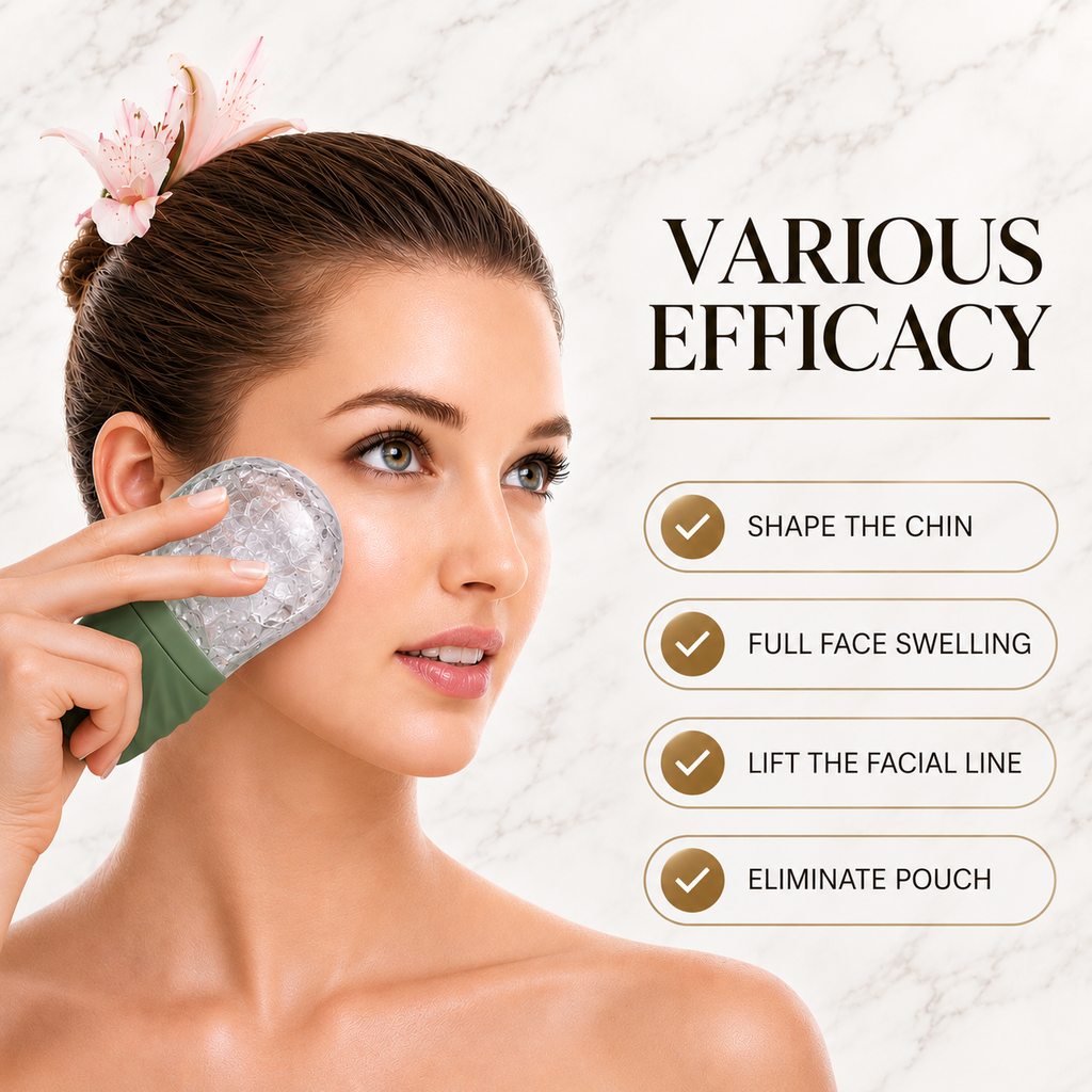 Glacielle™ | 3 Piece Cooling Facial Sculpting Set – Ice Roller & Gua Sha