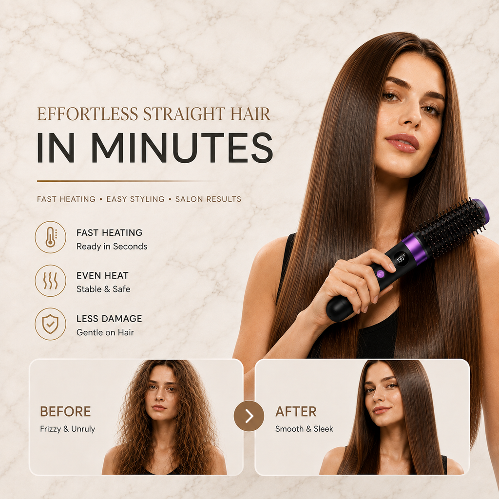 Straelia™ Go | Cordless Hair Straightening Brush