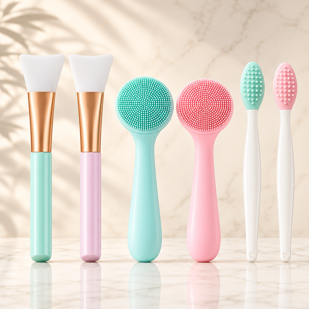 Arizele Essentials™ | 6 Piece Silicone Facial Cleansing & Exfoliating Brush Set
