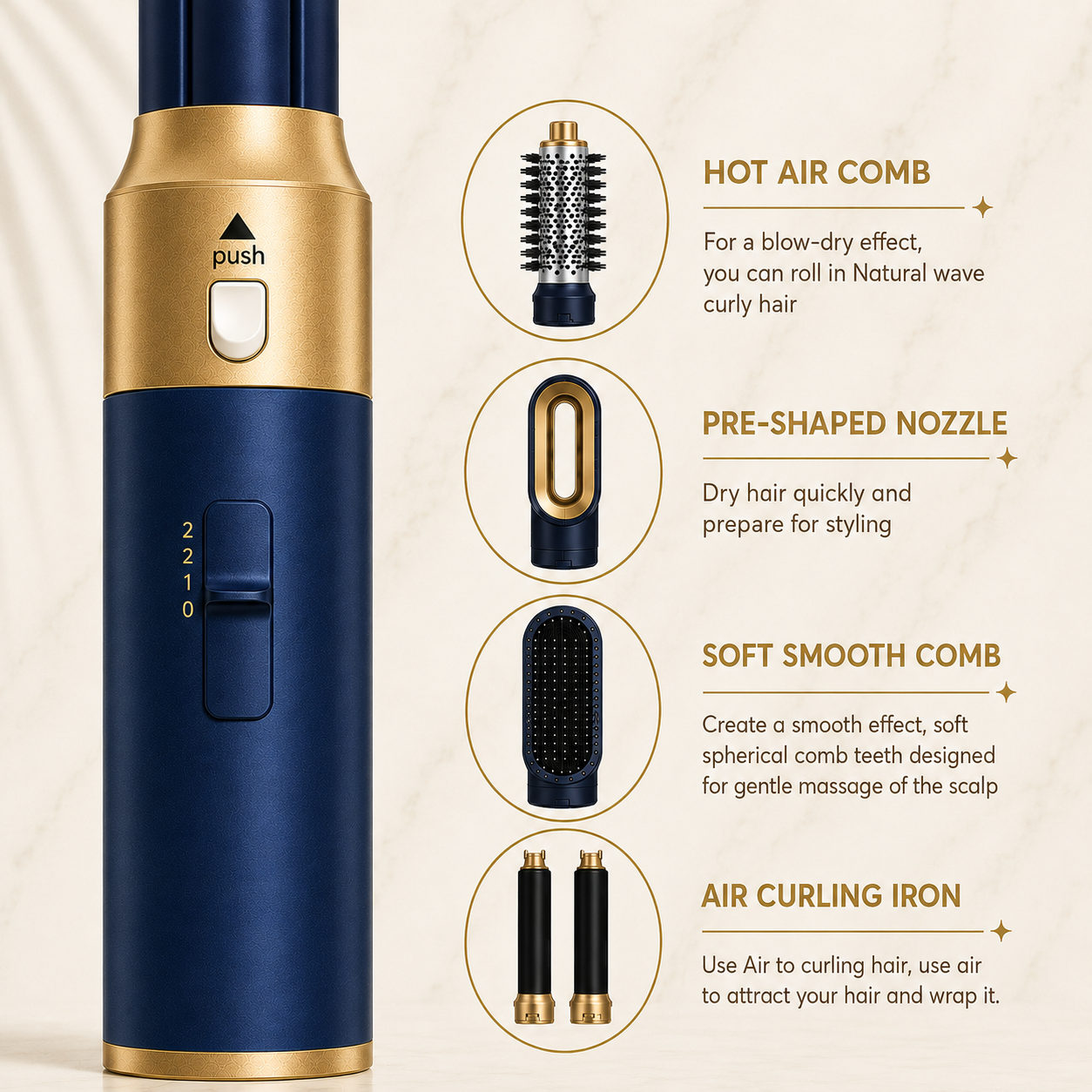 Veloura™ | 5-in-1 Air Styler Hair Dryer & Volumizing Brush
