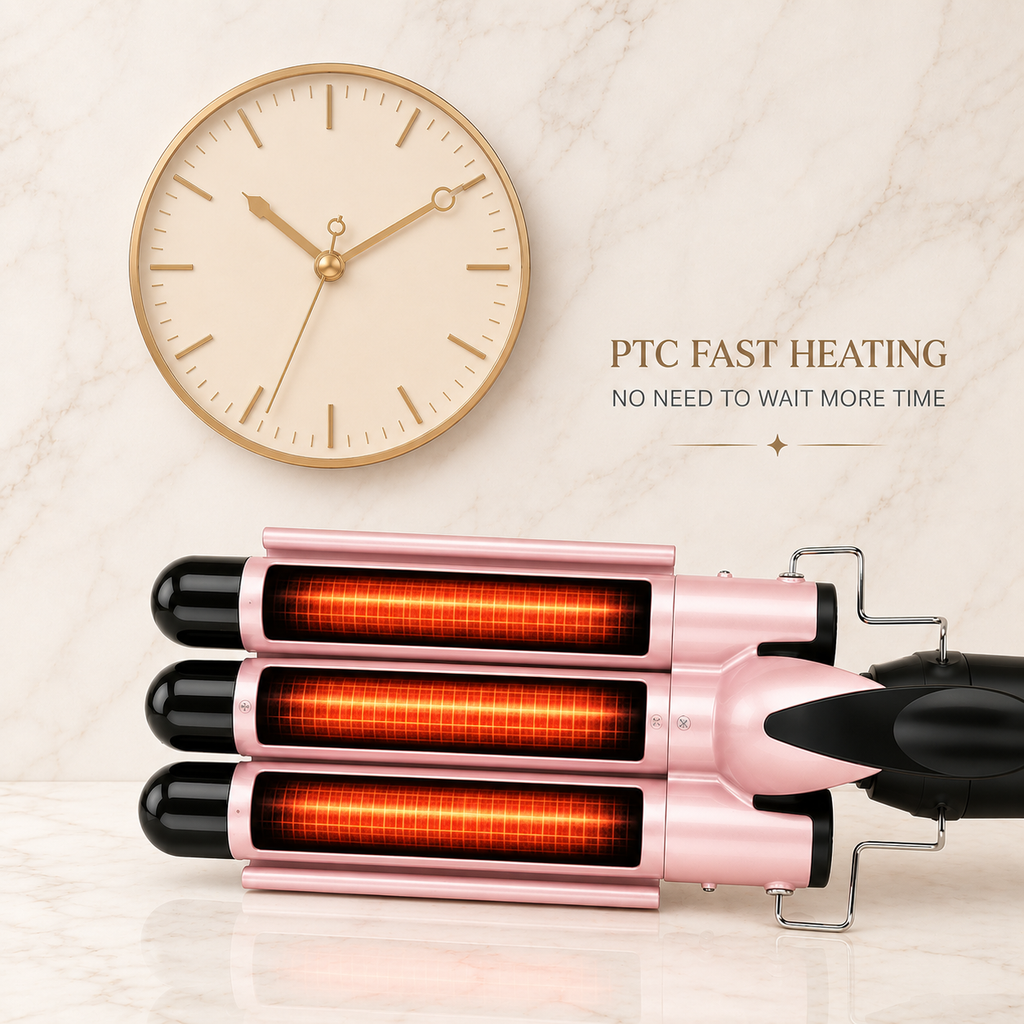 Curlelia™ Wave | 3-Barrel Hair Waver & Curling Iron