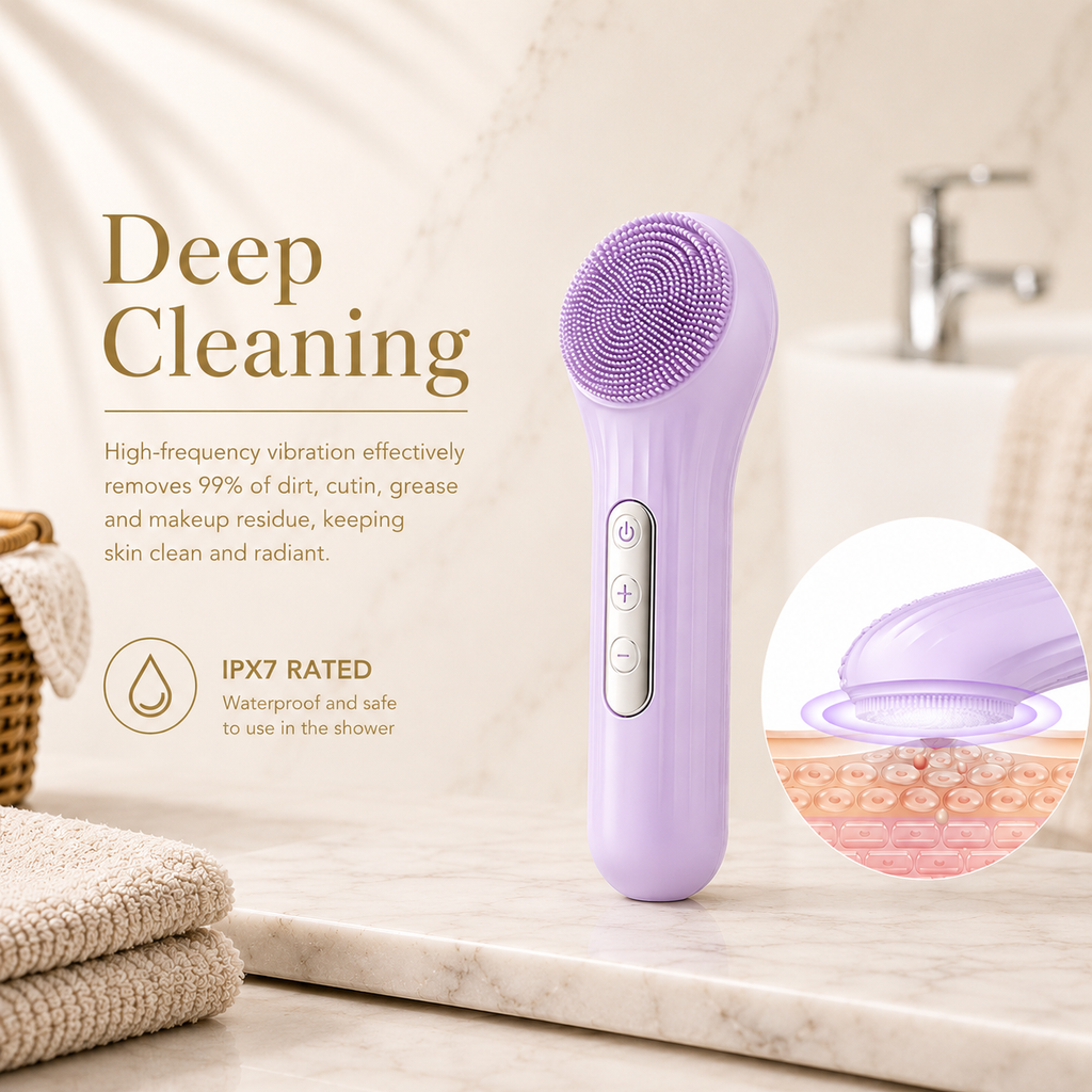 Arizele Essentials™ | Sonic Rechargeable Facial Cleansing Brush & Exfoliator