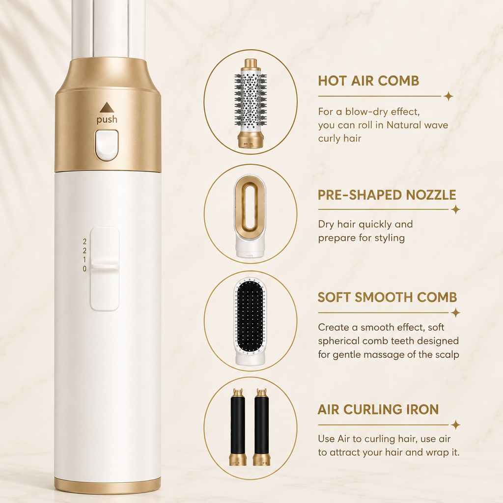 Veloura™ | 5-in-1 Air Styler Hair Dryer & Volumizing Brush