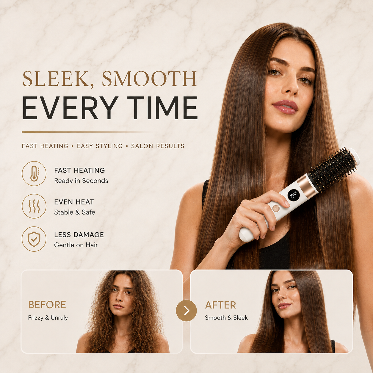 Straelia™ Go | Cordless Hair Straightening Brush