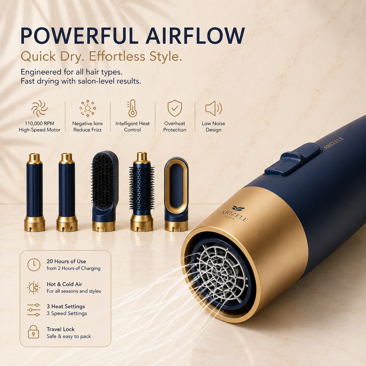 Veloura™ | 5-in-1 Air Styler Hair Dryer & Volumizing Brush