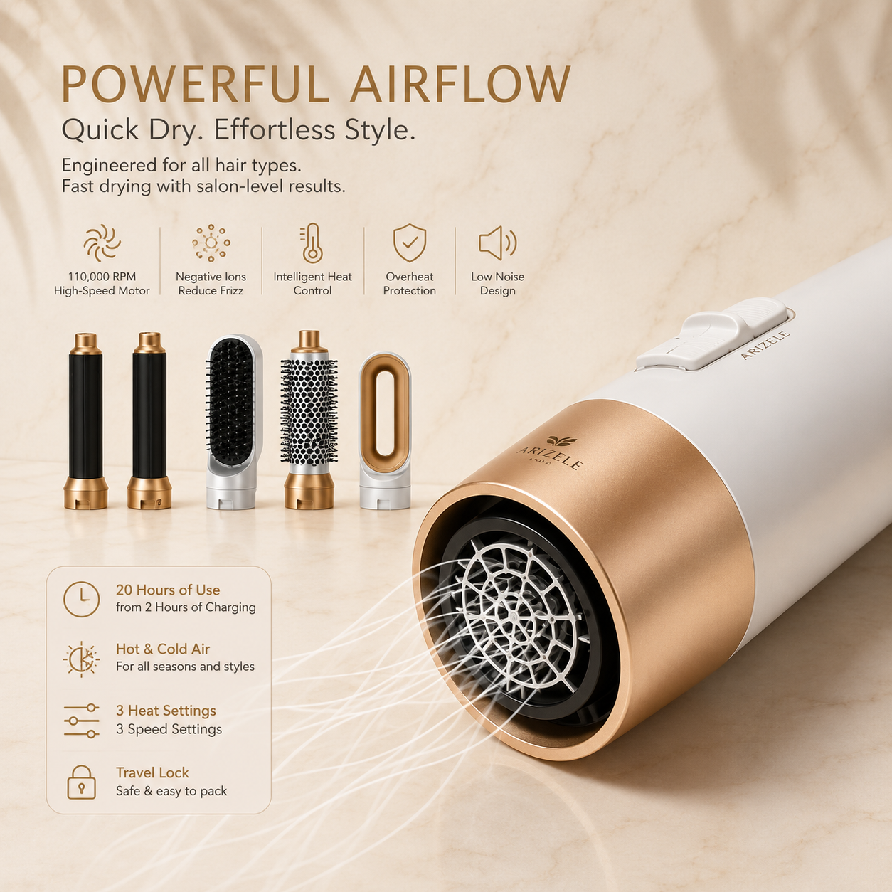 Veloura™ | 5-in-1 Air Styler Hair Dryer & Volumizing Brush