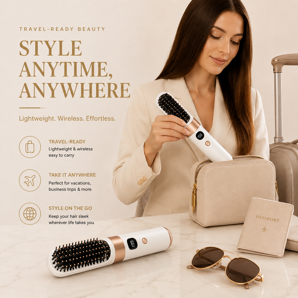 Straelia™ Go | Cordless Hair Straightening Brush