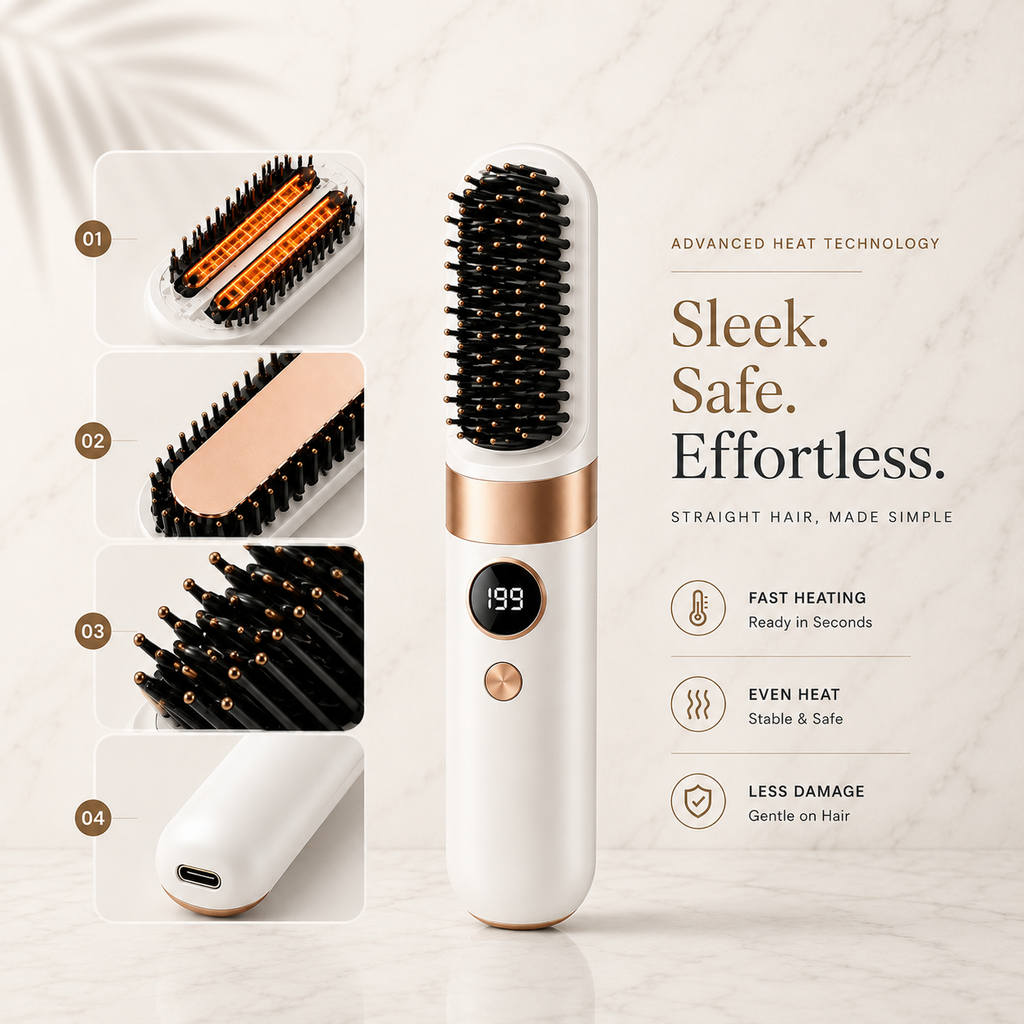 Straelia™ Go | Cordless Hair Straightening Brush
