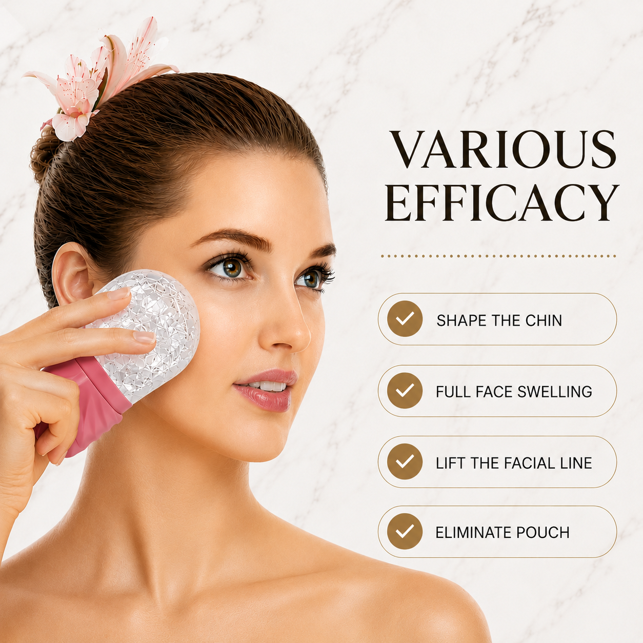 Glacielle™ | 3 Piece Cooling Facial Sculpting Set – Ice Roller & Gua Sha