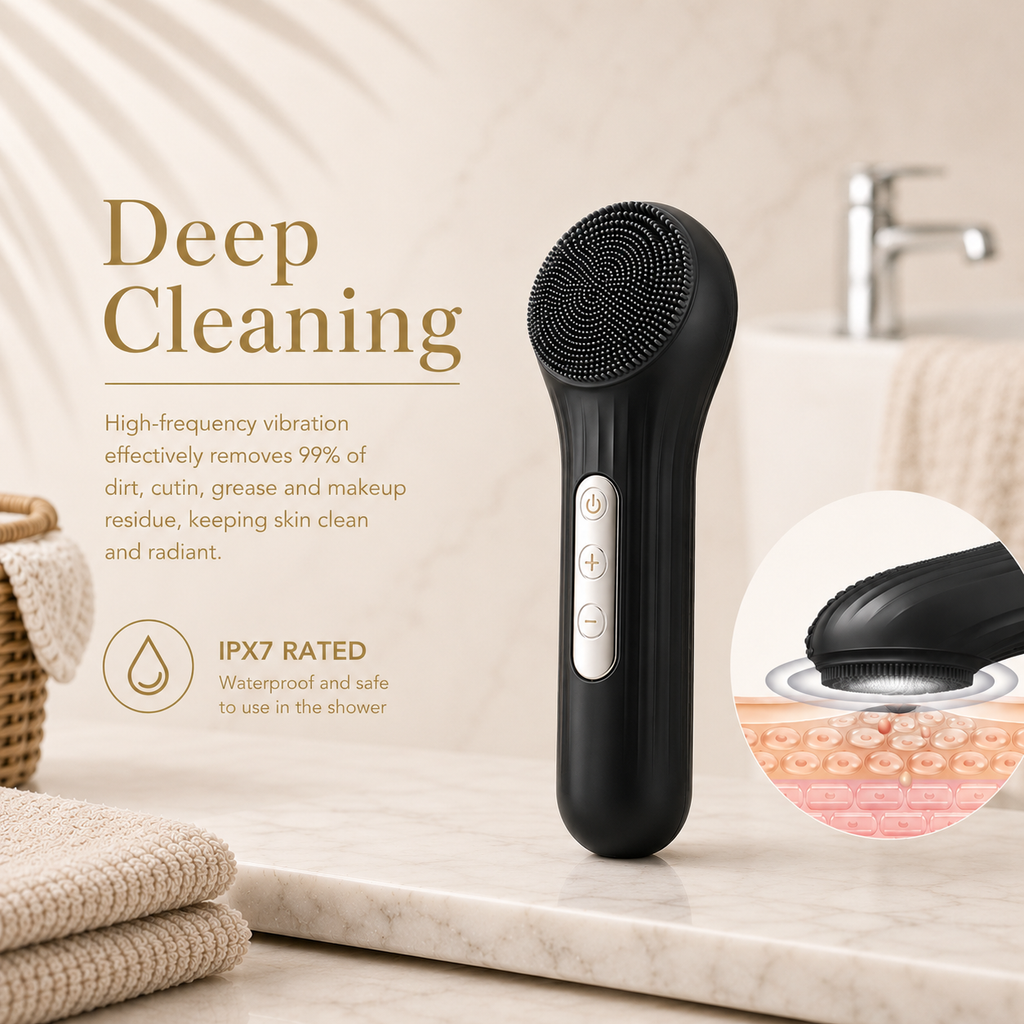 Arizele Essentials™ | Sonic Rechargeable Facial Cleansing Brush & Exfoliator