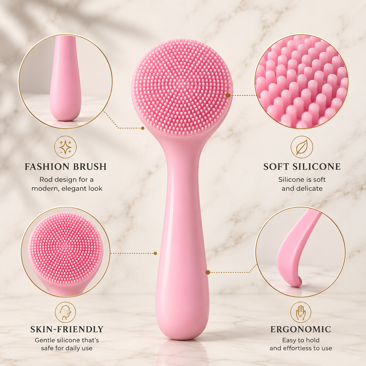 Arizele Essentials™ | 6 Piece Silicone Facial Cleansing & Exfoliating Brush Set