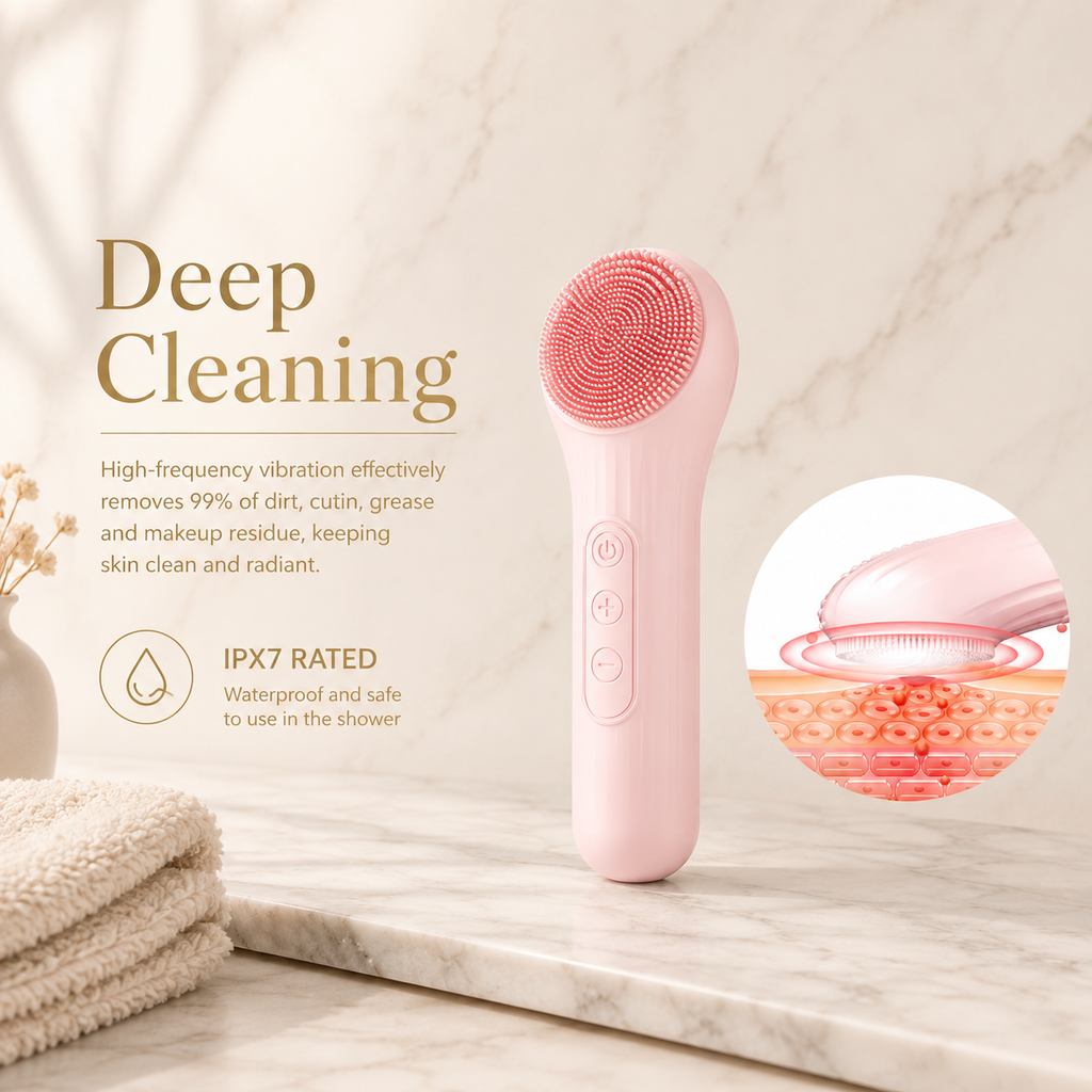 Arizele Essentials™ | Sonic Rechargeable Facial Cleansing Brush & Exfoliator