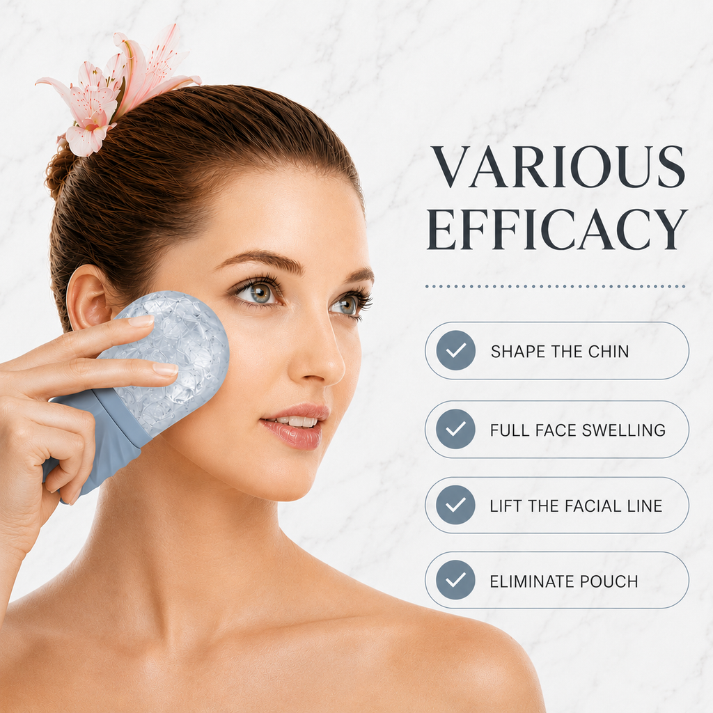 Glacielle™ | 3 Piece Cooling Facial Sculpting Set – Ice Roller & Gua Sha