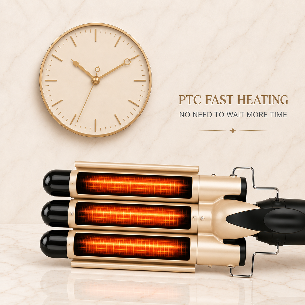 Curlelia™ Wave | 3-Barrel Hair Waver & Curling Iron
